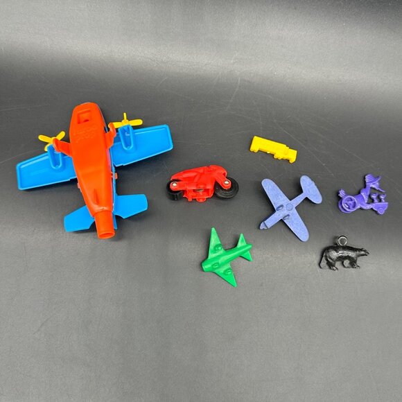 Vintage Toy Lot Airplanes Motorcycle Bear Truck Duck Plastic Miniature Retro - Picture 4 of 9